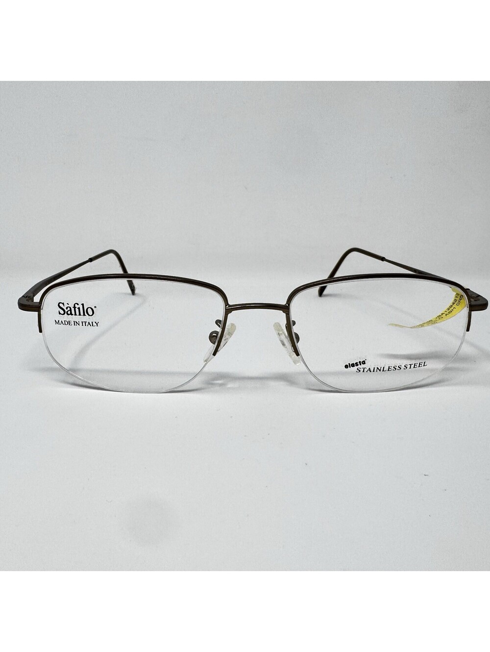 Safilo Elasta 7078 R50 Matte Gold Semi Rimless Eyeglass Frames 54-18-140